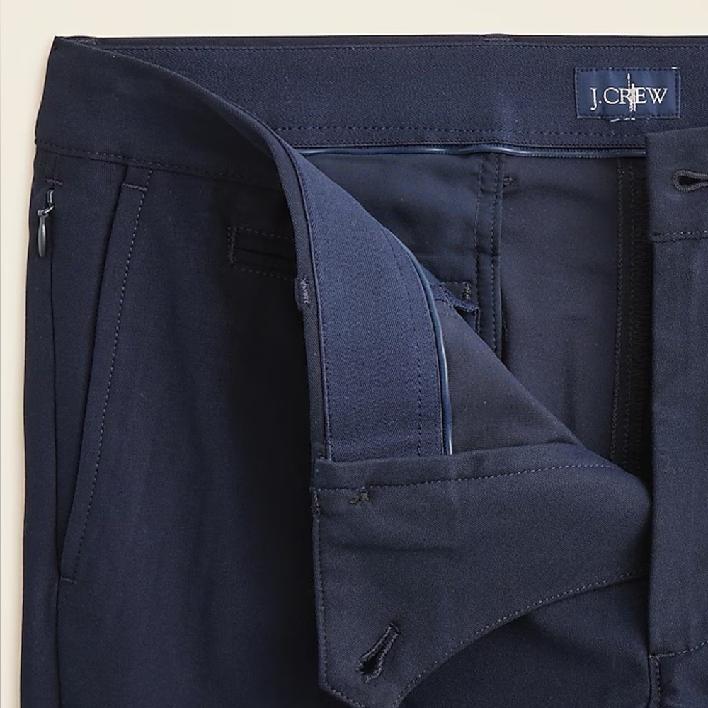 NWT Mens J Crew Navy Blue 484 Slim-fit tech pants 34x32 commuter work pants - Picture 4 of 14